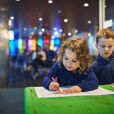 Toddlers playing in the terminal