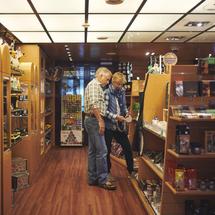 Passenger amenities in the gift shop