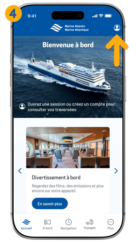 arrow pointing to icon in top right