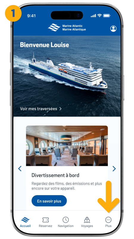 arrow pointing to more in the bottom right