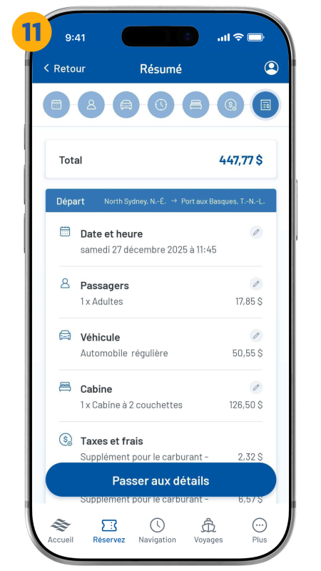 summary screen shown