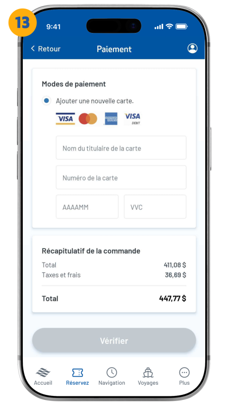 payment screen shown