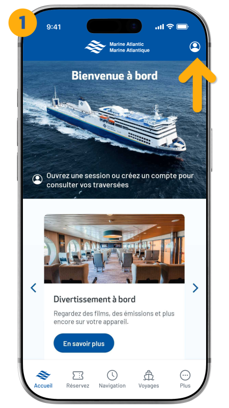 Arrow pointing to icon in top right