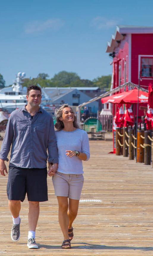 Couple Walking on Boardwalk